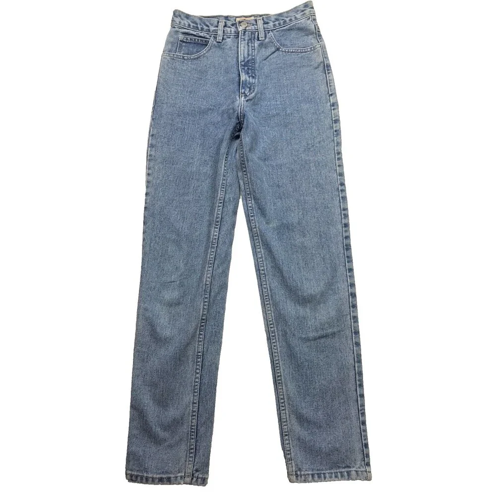 Vintage GUESS 1050 Jeans Women 28x30 Light Acid Wash Blue Denim USA Made Taper